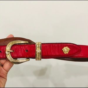 Vintage Red Leather Fashion Inspired belt!